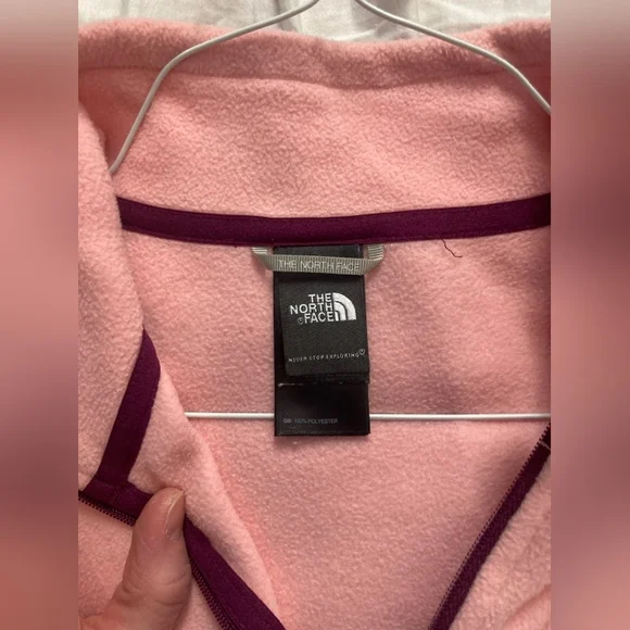 The North Face quarter zip lightweight fleece, Pink, sz M, good condition! - Picture 7 of 11